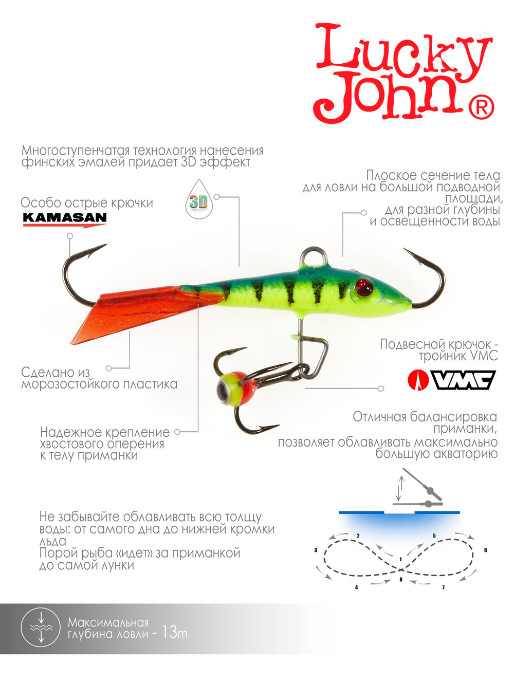 Балансир LUCKY JOHN Fin №5 (+тройник), цвет 36RT, арт. 71513-36RT