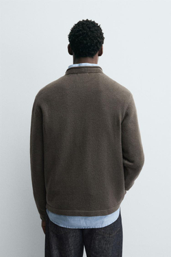 ZARA СВИТЕР С РЕЛЬЕФНОЙ ТЕКСТУРОЙ, МЯГКИЙ ЗЕЛЕНЫЙ