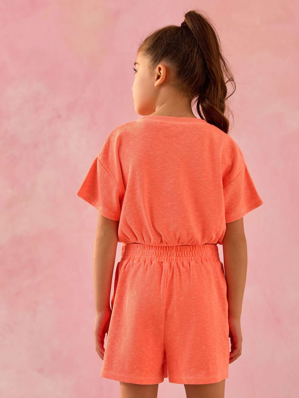 Футболка и шорты в комплекте для девочки Next AG5-732, Ярко-оранжевый