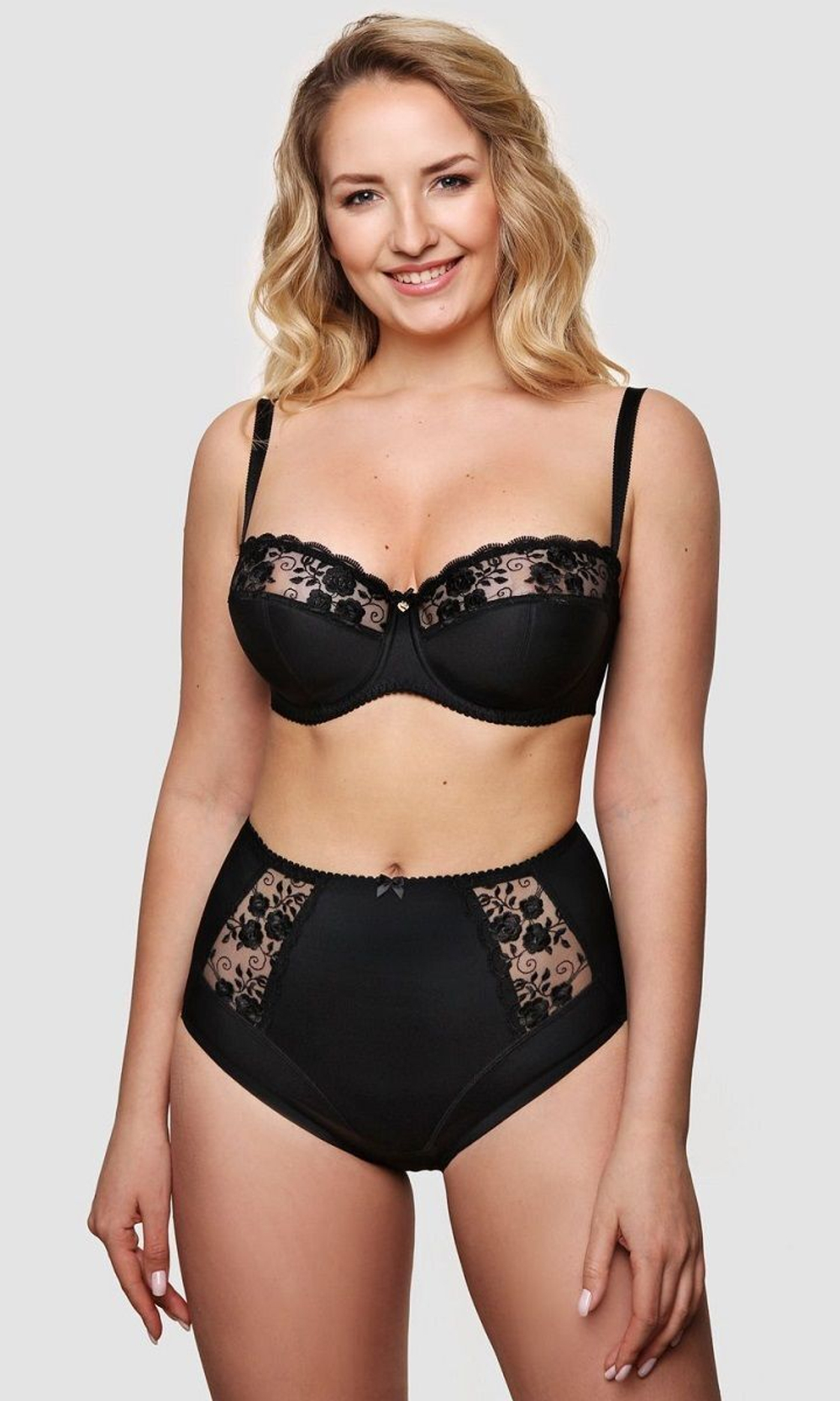 Бюстгальтер-балконет с красивой цветочной вышивкой (Размер: 95C) (Цвет: молочный)