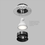 DK3055-BK Встраиваемый светильник, IP 20, 10 Вт, GU5.3, LED, черный, пластик
