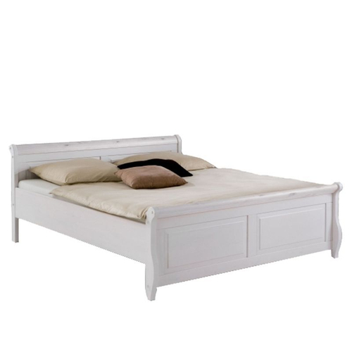 Кровать из массива Мальта без ящиков 140x200 (белый воск), 148x92,5x222 см