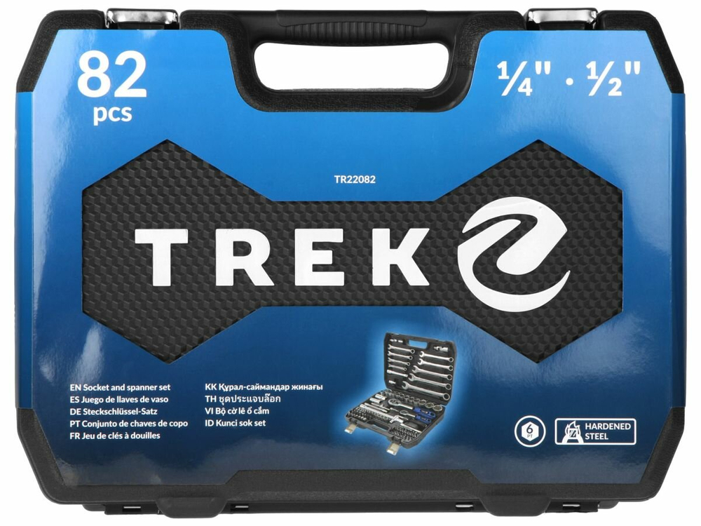 Набор инструментов 1/4", 1/2" 6 граней 82 предмета TREK (TR22082)