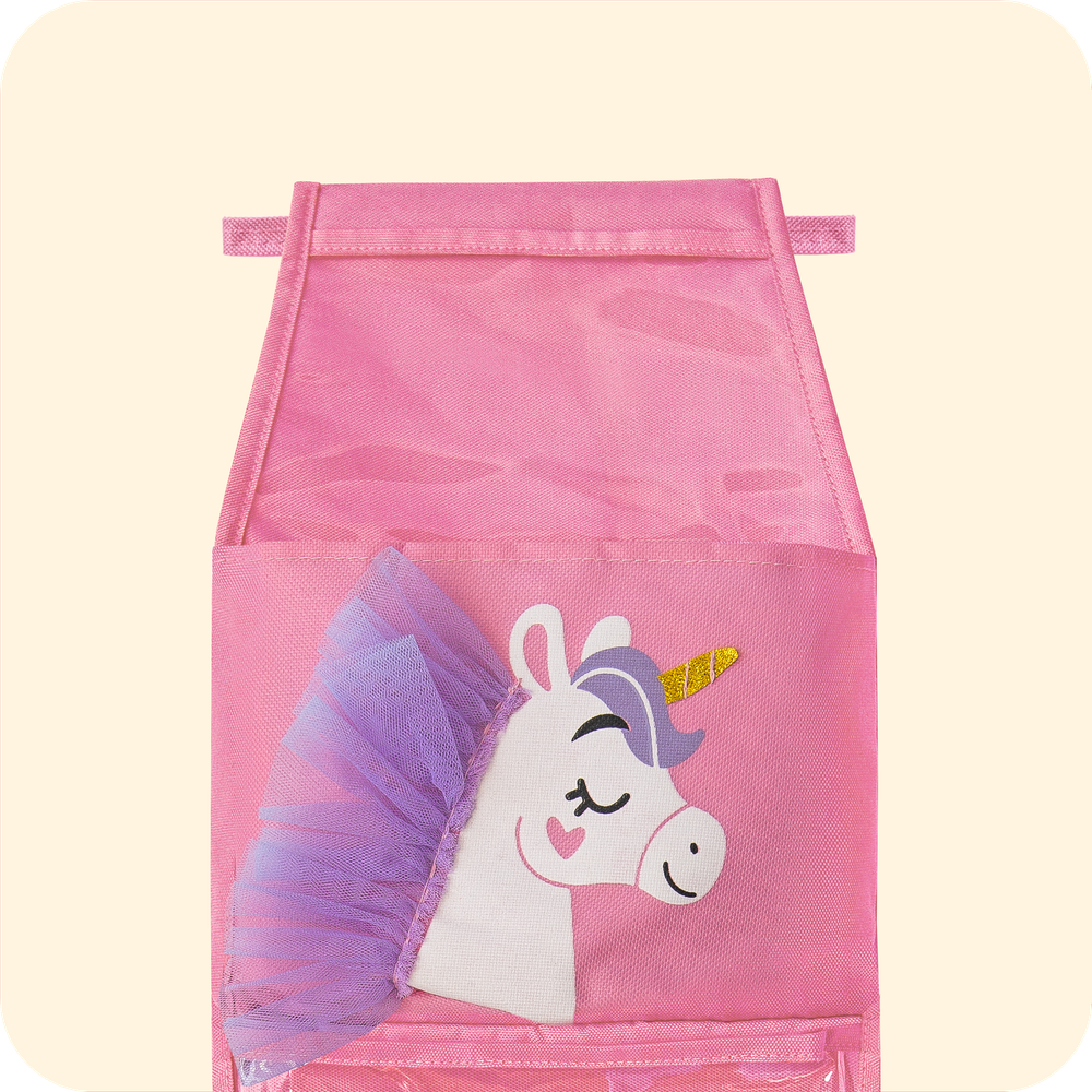 Кармашки для детского сада, на липучке. Единорог с объёмной гривой