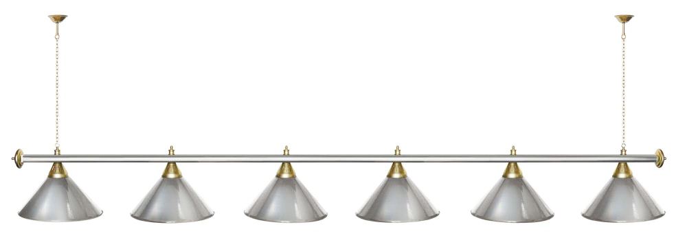 Лампа STARTBILLIARDS 6 пл. (плафоны золотые,штанга золотая,фурнитура золото)