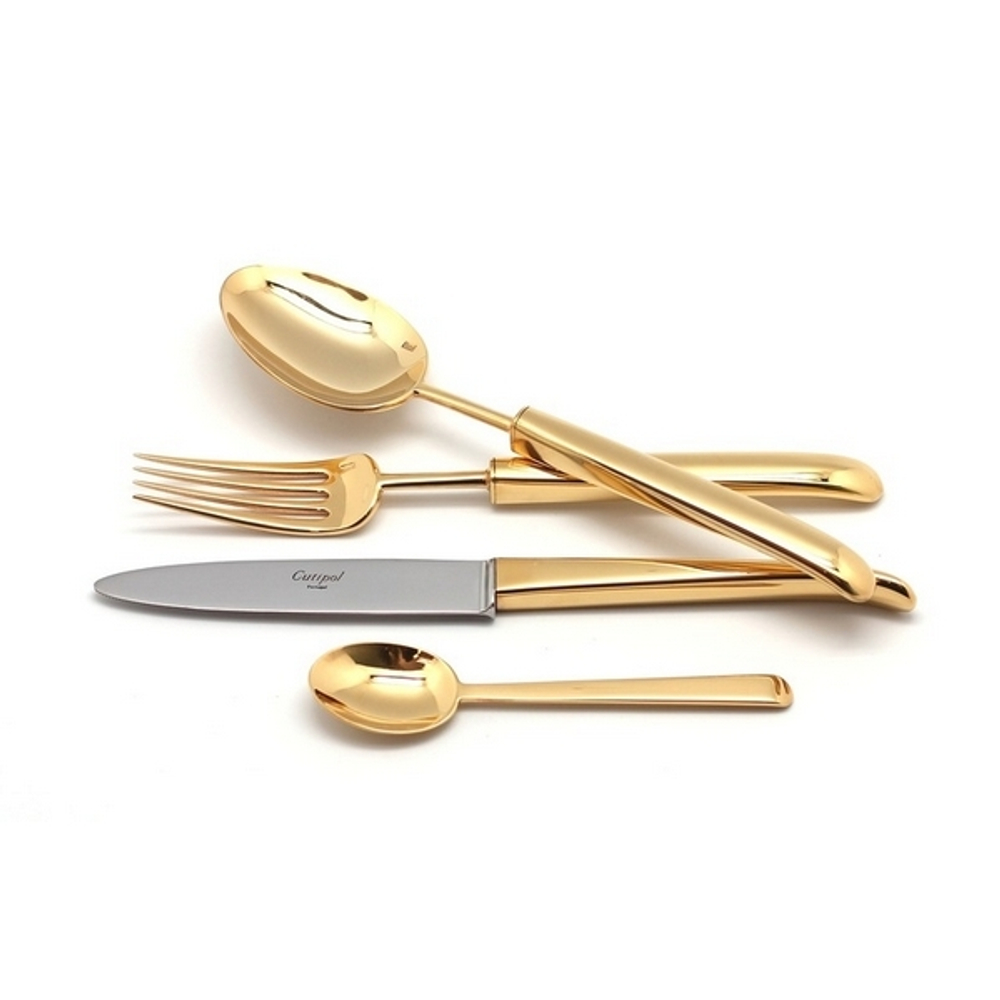 Набор столовых приборов на 6 персон 24 предмета Cutipol Carre Gold общий вид