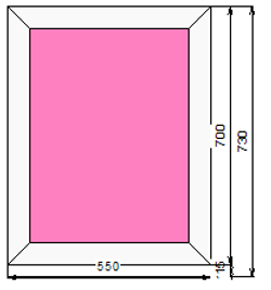 Пластиковое окно 700 х 550 ТермА Эко с глухой створкой