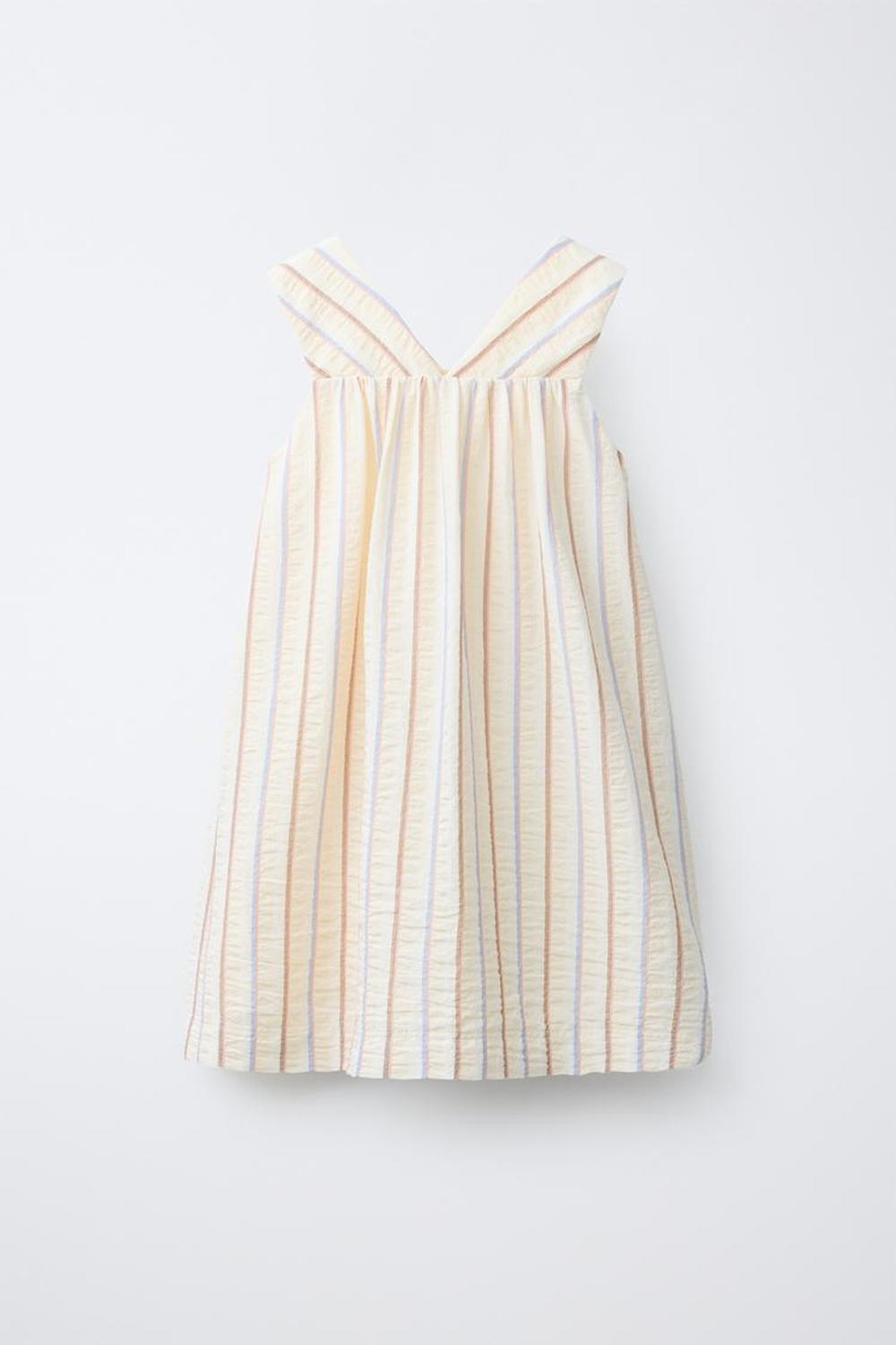 ZARA ПЛАТЬЕ В ПОЛОСКУ, ЭКРЮ/СИНИЙ