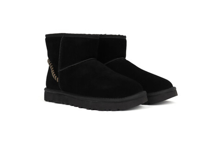 UGG Mens Classic Mini Deco Suede Boot Black