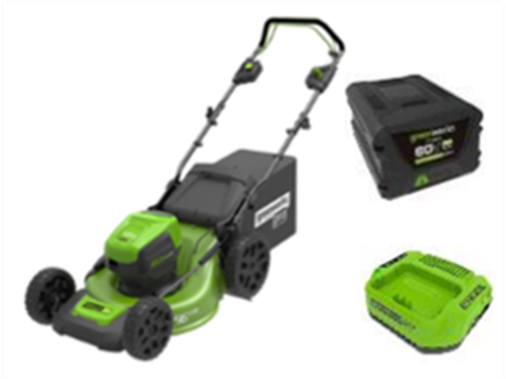 Газонокосилка аккумуляторная Greenworks Арт. 2502907UB, 60V, 46 см, самоходная, бесщеточная, с 1хАКБ 4 Ач. и ЗУ
