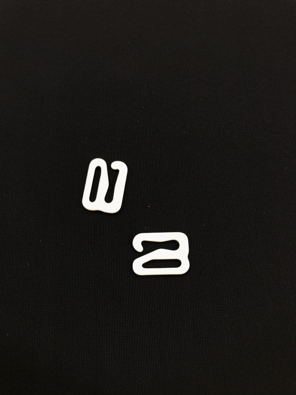 Застежка-крючок металл белый 10 мм