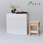 Комод Оланд без ручек белый 3 ящика для вещей и одежды с органайзерами для ящиков