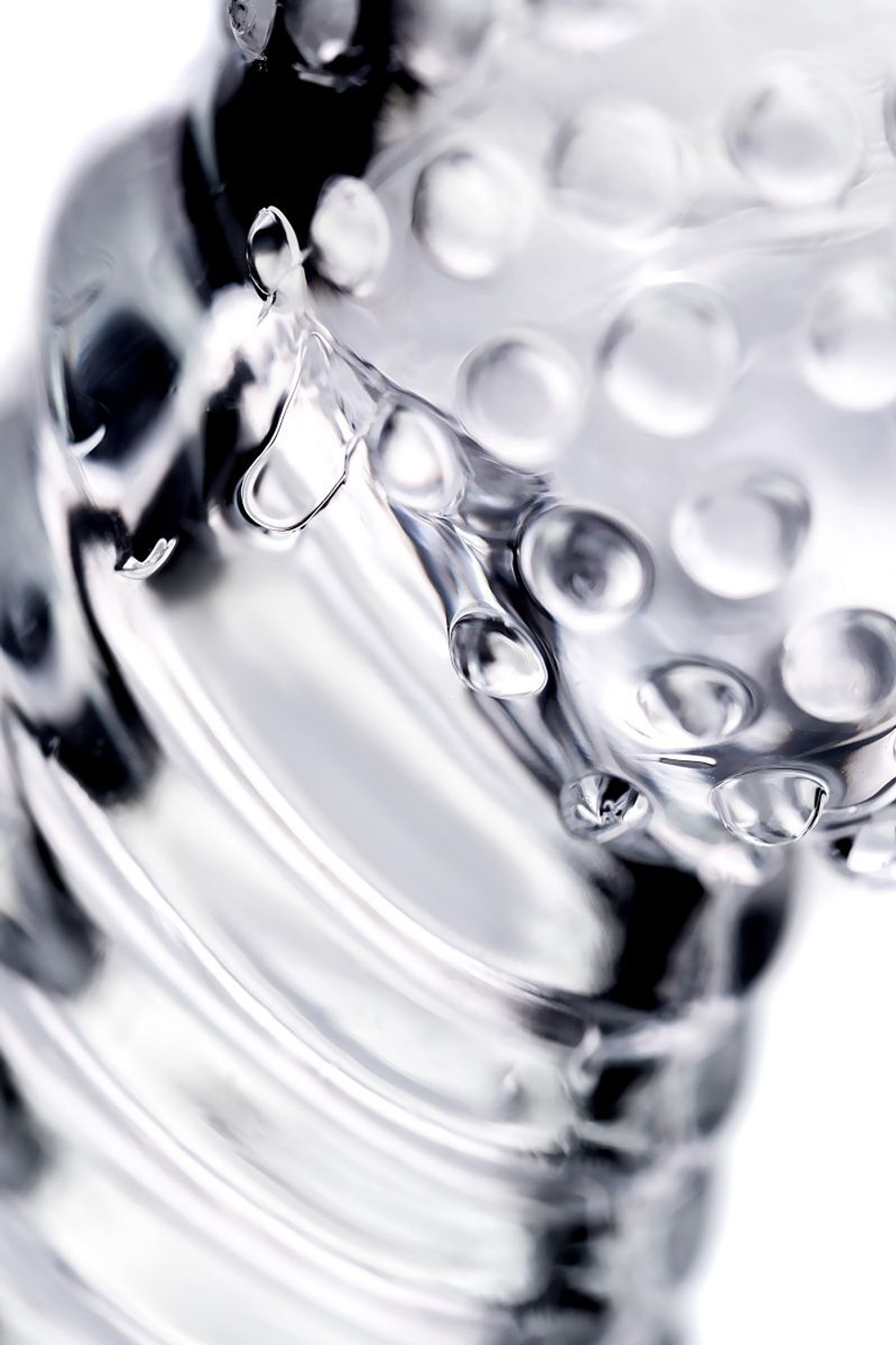 Прозрачная рельефная насадка на палец Dale - 8,5 см. (Цвет: прозрачный)