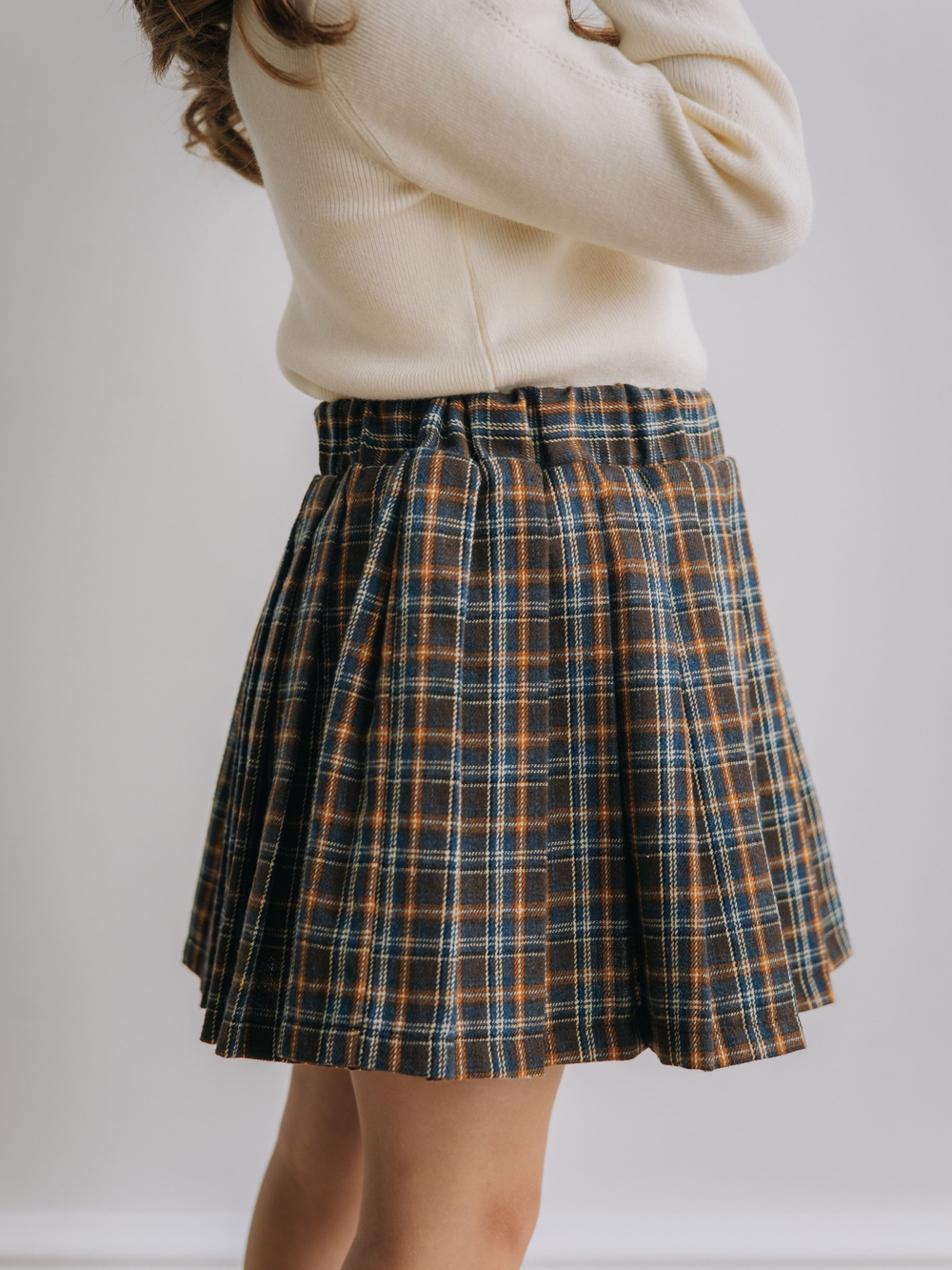 Юбка-шорты в клетку, Серый