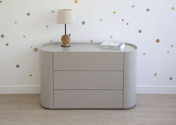 Комод Lagom 3 ящика ширина 120 см (серо-бежевый)