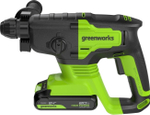 Перфоратор аккумуляторный GREENWORKS GD24SDS2 24V, АКБ 2Ач и ЗУ  3803007CUA