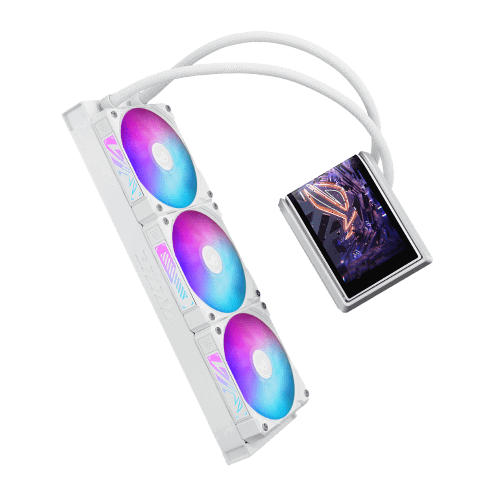 Водяное охлаждение CPU Asus ROG RYUO IV 360 ARGB WHT, 3x120mm, AMOLED-display, White