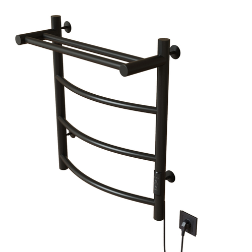 Полотенцесушитель MIXLINE CAPELLA  60х50 (таймер, 251Вт, 3 перекладины + ПОЛКА) электрический ЧЕРНЫЙ