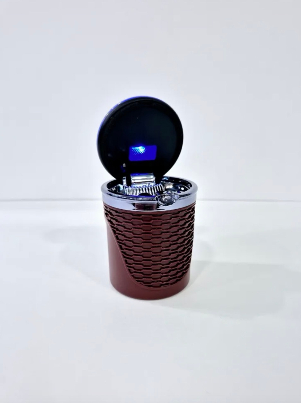 HT-926-2 / Пепельница-стакан "Часы" хром, коричневый (с подсветкой) HT-926-2 (1 шт.) =