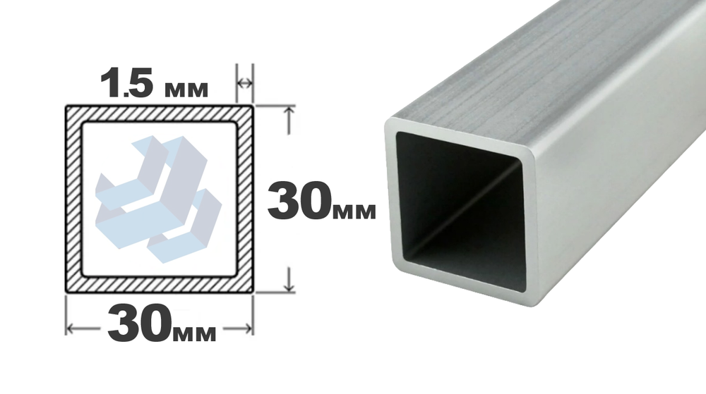 трубы электросварные квадрат 30х30x1.5 дл 6000