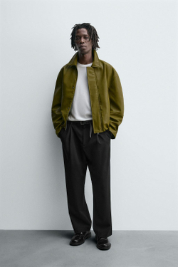 ZARA КУРТКА ИЗ ИСКУССТВЕННОЙ КОЖИ, ФИСТАШКОВЫЙ