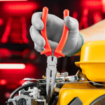 Длинногубцы изогнутые Econom, 200 мм, шлифованные, пластмассовые рукоятки Matrix