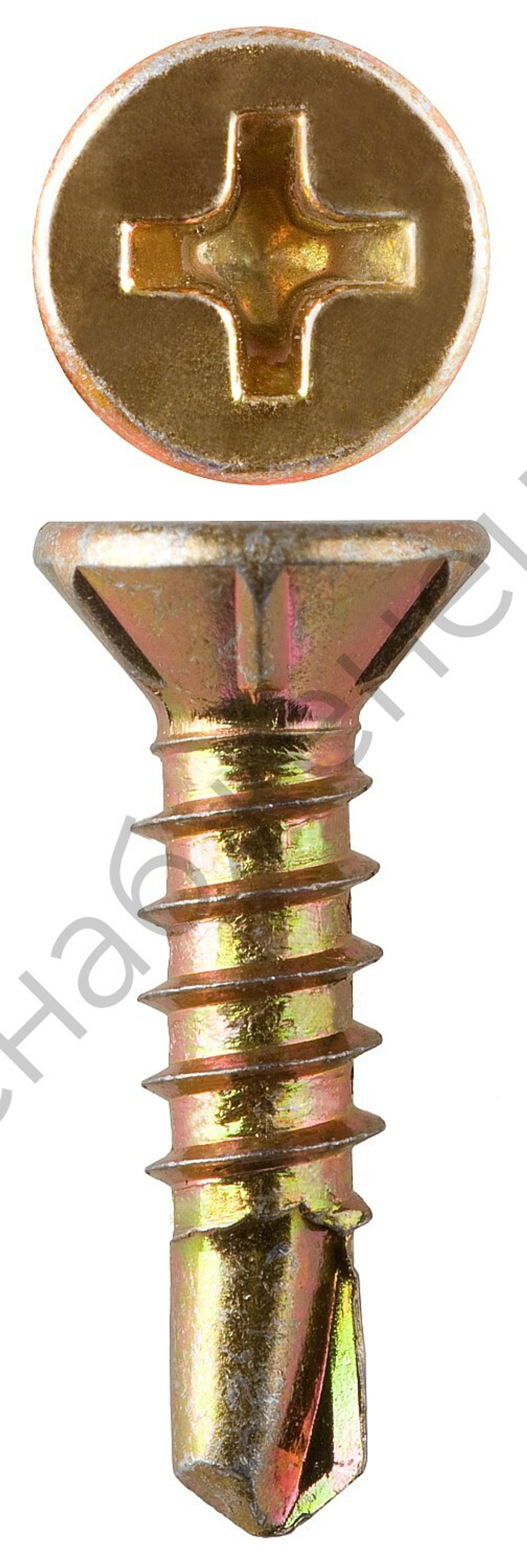 ЗУБР СОП 22 х 3.9 мм, сверло, оконный саморез, желтый цинк, 12500 шт (4-300230-39-022)