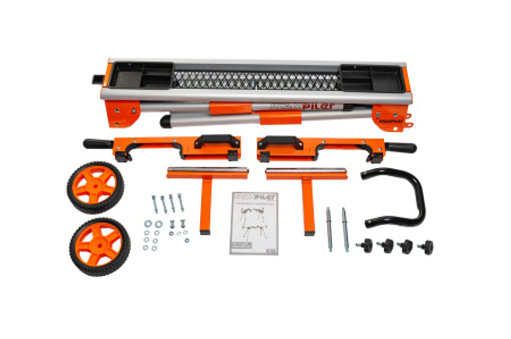 Стол рабочий для торцовочной пилы MMSS-01 (алюм., универс, склад, легкий, рег. длины, рукоять, колес