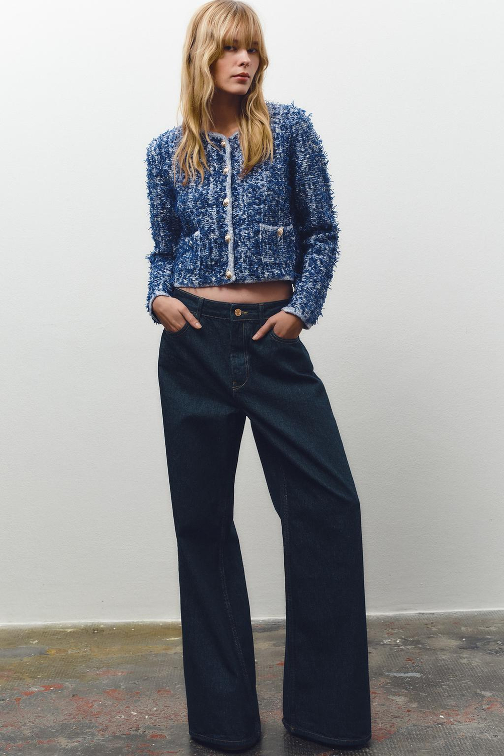 ZARA КАРДИГАН, СИНИЙ