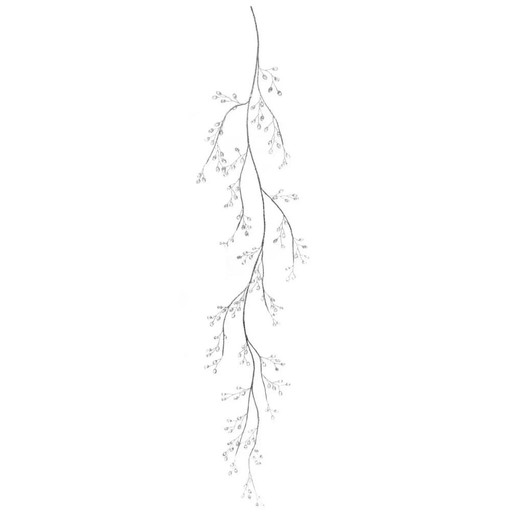 Ветка декоративная «Сказочные переливы» 100 см, Серебро