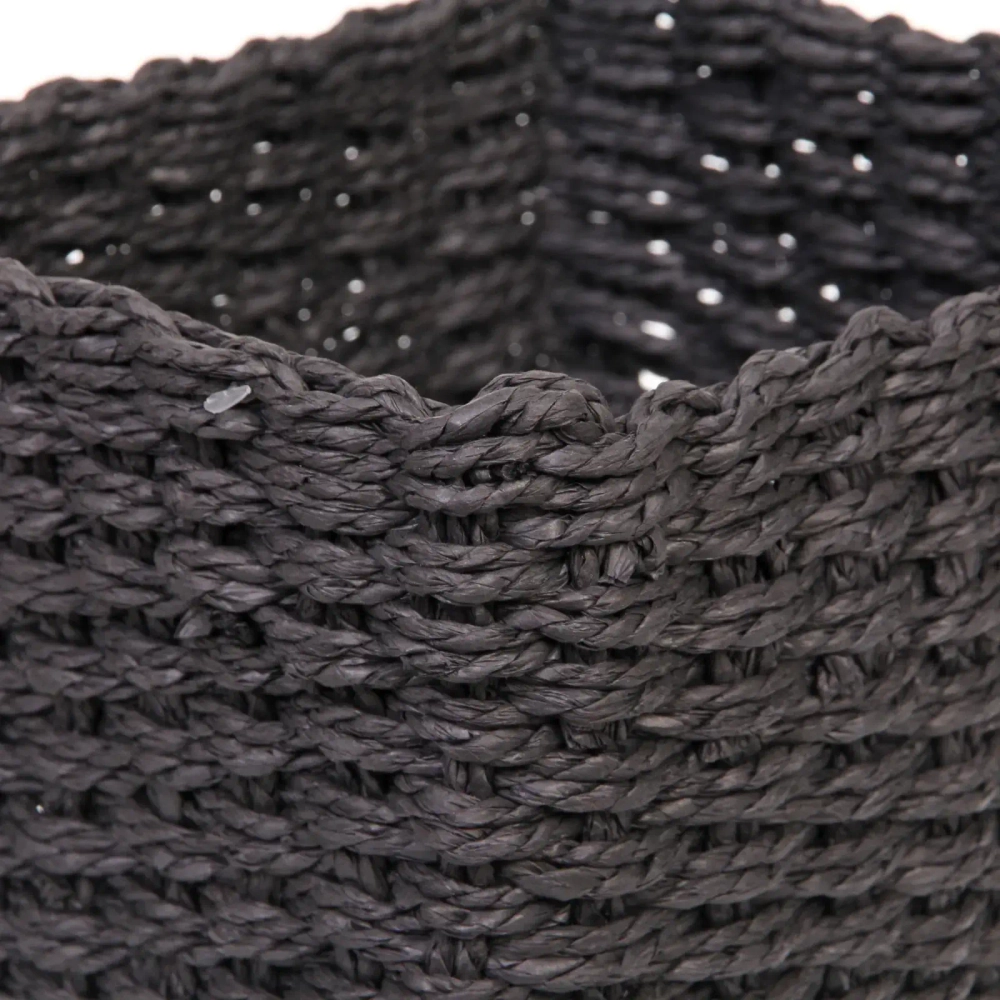 Корзинки интерьерные для хранения 3шт в наборе «ФРАТТО», цвет черный, 13*10/17*12/20*14см (лейбл)