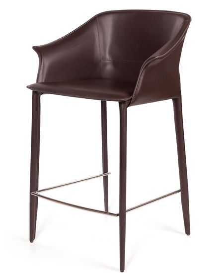 Стул полубарный GIO, кожа коричневый
