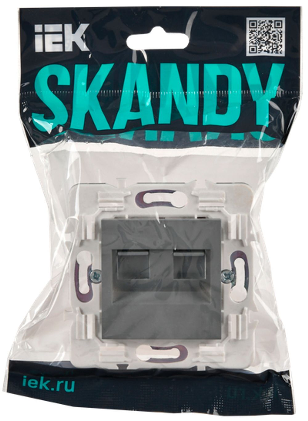 SKANDY Розетка компьютерная двойная RJ45 кат.6 SK-K04Gr серый IEK