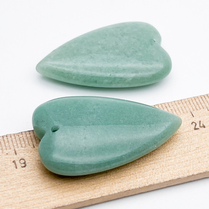 Подвеска Сердце, авантюрин, размер около 40*25 мм, цена за 1 шт