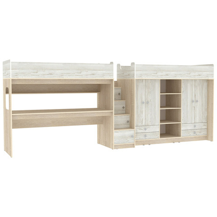 Двухъярусная кровать КарИВи Л-CE606-604 80х190 Дуб Сонома Винтерберг