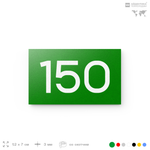 Номер на дверь 150, табличка на дверь для офиса, квартиры, кабинета, аудитории, склада, зеленая 120х70 мм, Айдентика Технолоджи