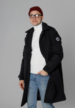 Тренч плащ утепленный демисезонный город горький черный