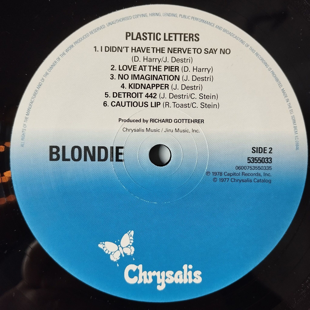 Винтажная виниловая пластинка LP Blondie Plastic Letters (EU 2015)