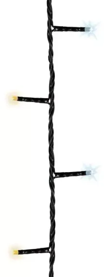 Светодиодная гирлянда с контроллером 6 м, 220V., 80 теплых и холодных белых LED ламп, черный ПВХ, Kaemingk (494094)