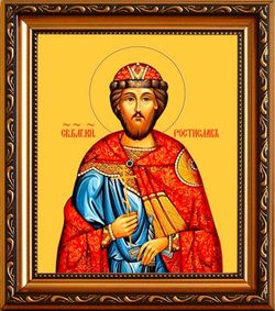 Ростислав Смоленский Великий Князь Благоверный. Икона на холсте в раме.