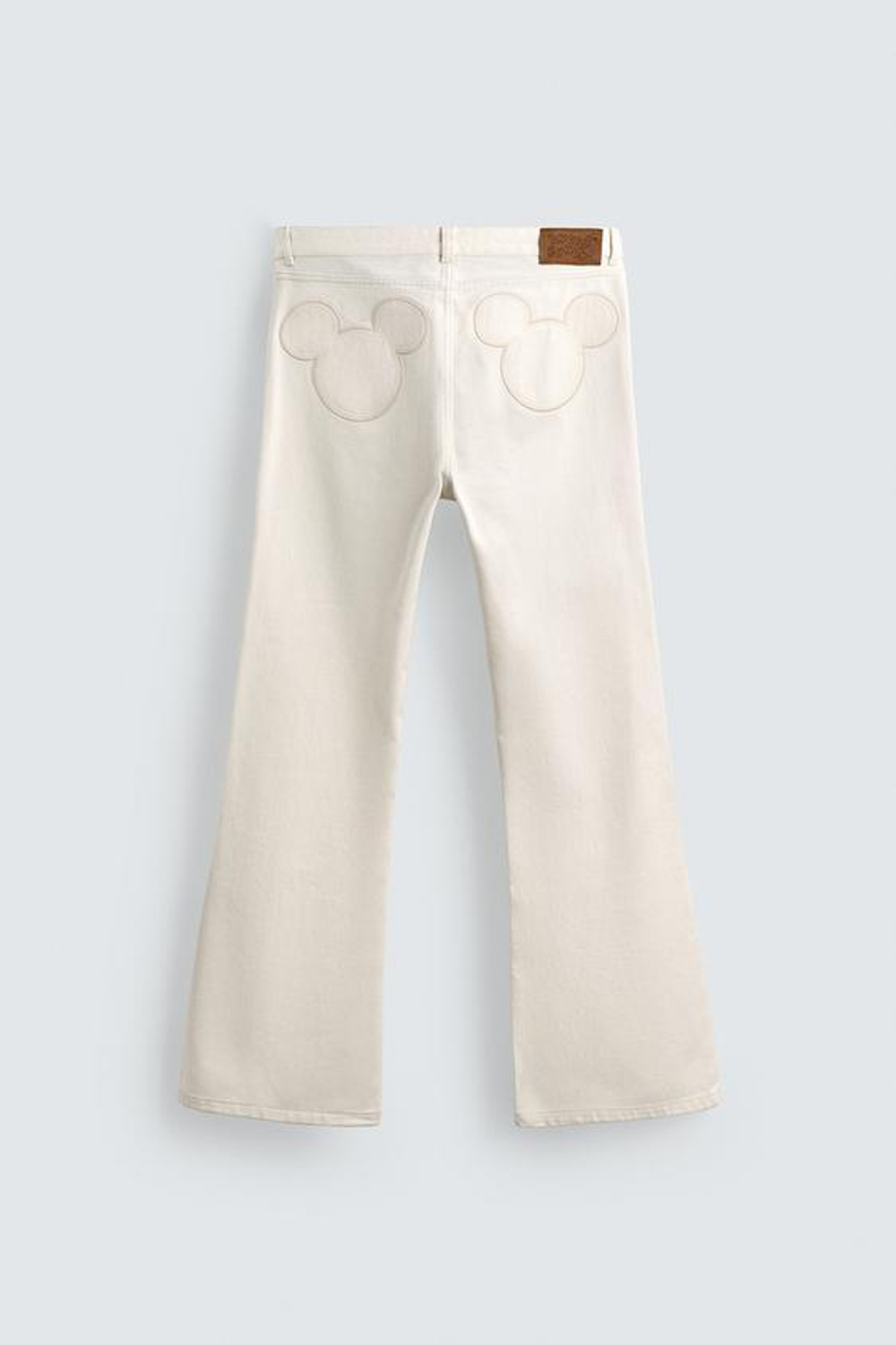 ZARA HARRY LAMBERT X DISNEY ДЖИНСЫ КЛЕШ, ЖЕЛТОВАТО-БЕЛЫЙ