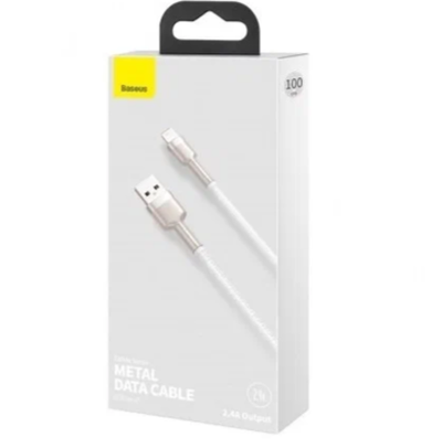 Кабель BASEUS Cafule, USB - Lightning, 2.4А, 2 м, белый