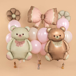 Шар Мишка кремовый с бантом (ретро)