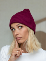Шапка вязаная весенняя/осенняя МУЛА (Винный)