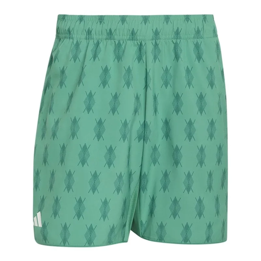 Мужские теннисные шорты Adidas Club Tennis Climacool Graphic 9in - semi court green/collegiate green