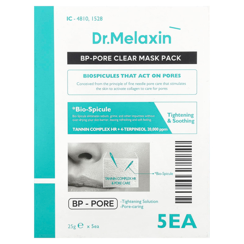Dr.Melaxin, Маска для лица Pore Clear, 5 шт., 25 г (0,88 унции)