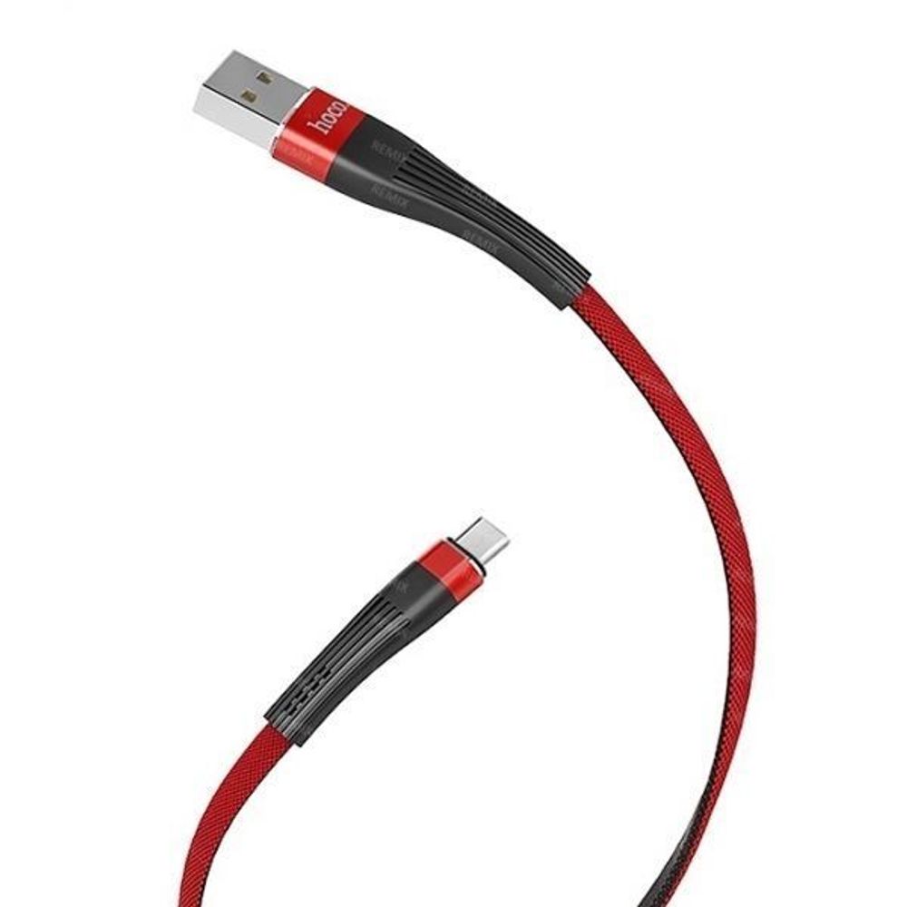 Кабель Hoco U39 Micro USB (красный) усиленный