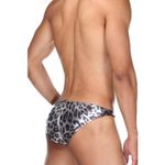Мужские трусы слипы серые леопардовые с синими полосками Cosmos Colors DL20_SB