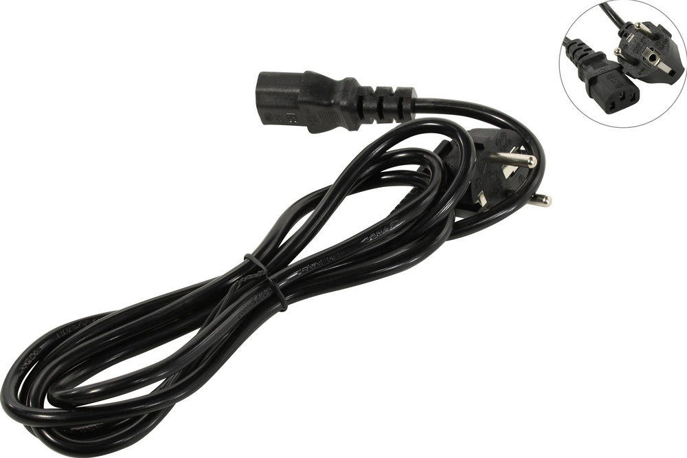 5bites &lt;PC207-18A&gt; Кабель компьютер - розетка 220V 1.8м Европейский стандарт, Г-образный
