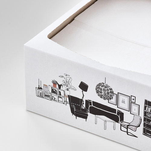 Салфетки бумажные в коробке IKEA FAMILJ, 16x32 см, 100 шт